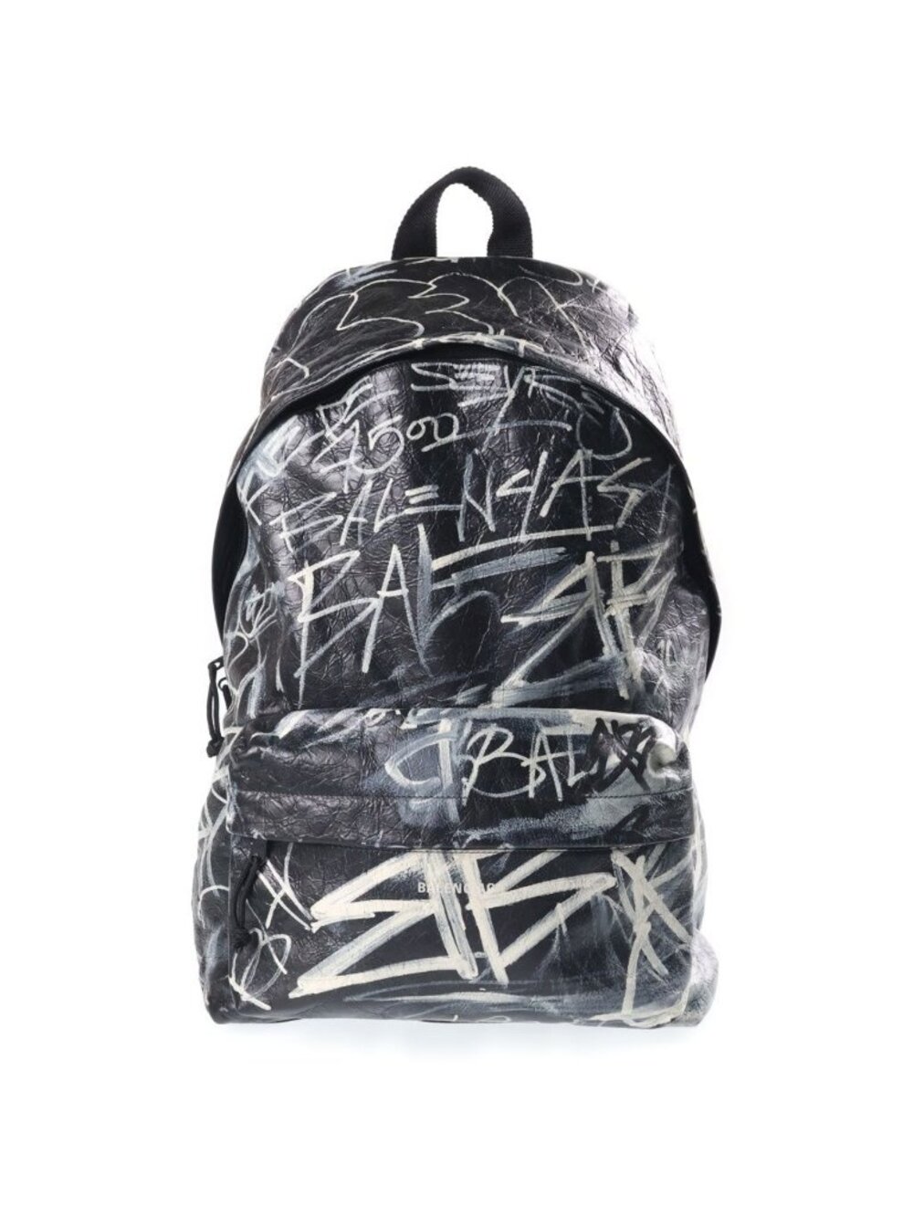 Balenciaga Explorer Graffiti Backpack Black White Leather